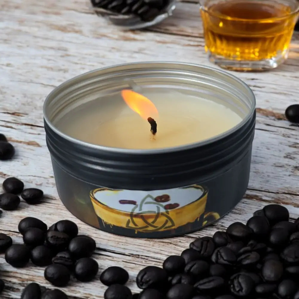 Irish Coffee Candle with coffee beans